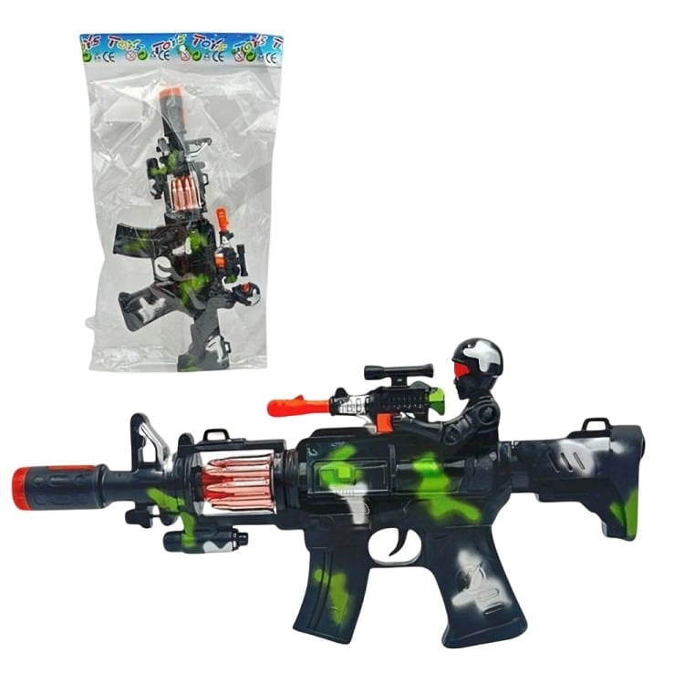 PAK DE 3 PISTOLA SOLDADO MOVIMIENTO HUMO LUZ Y SONIDO - 2