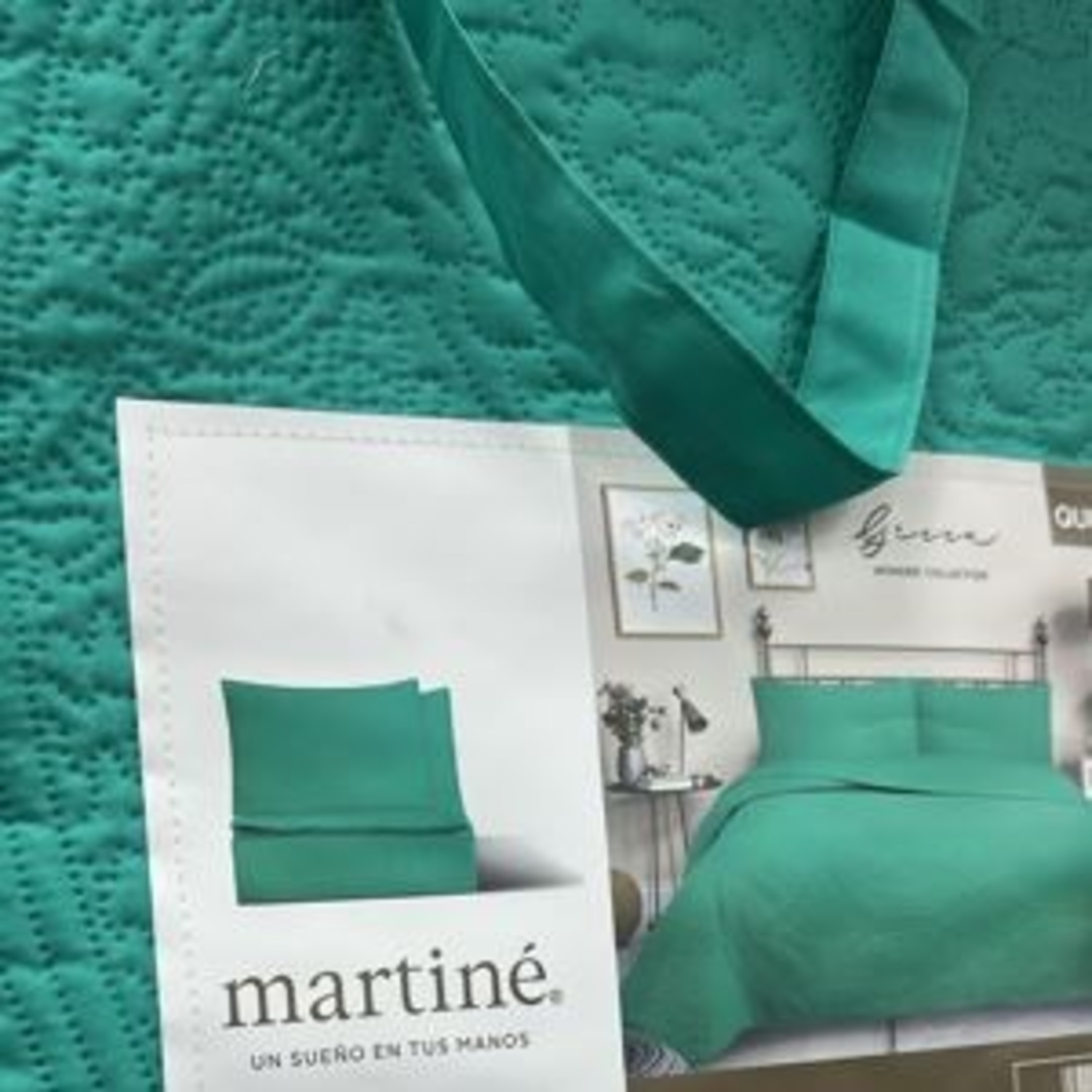 CUBRECAMA QUILT REVERSIBLE 2 PLAZAS VERDE - WONDER COLLECTION MARTINE - 2