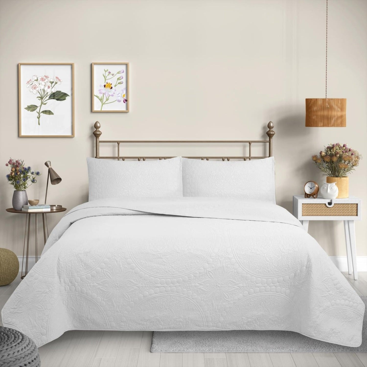 CUBRECAMA QUILT REVERSIBLE SUPER KING 270 X 260 CM KING BLANCO - WONDER COLLECTION MARTINE - 1