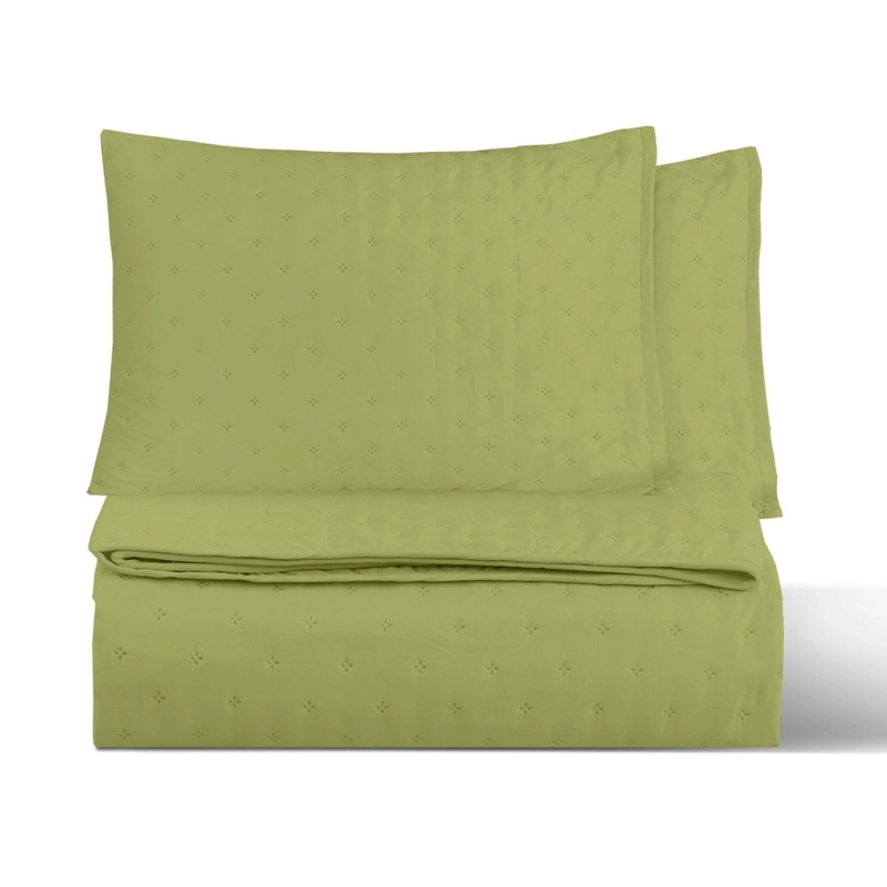 CUBRECAMA QUILT REVERSIBLE KING 250 X 240 CM COLOR OLIVA DELUX COLLECTION MARTINE - 1