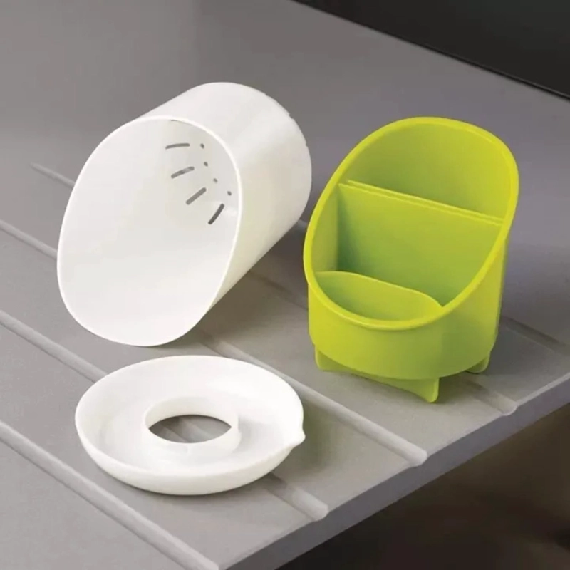 PACK X3 ORGANIZADOR ESCURRIDOR DE CUBIERTOS UTENSILIOS COCINA COLOR VERDE - 1
