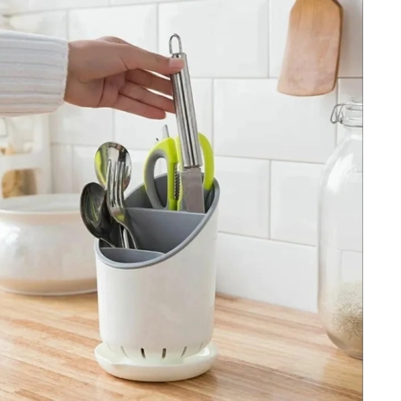 PACK X3 ORGANIZADOR ESCURRIDOR DE CUBIERTOS UTENSILIOS COCINA COLOR VERDE - 5