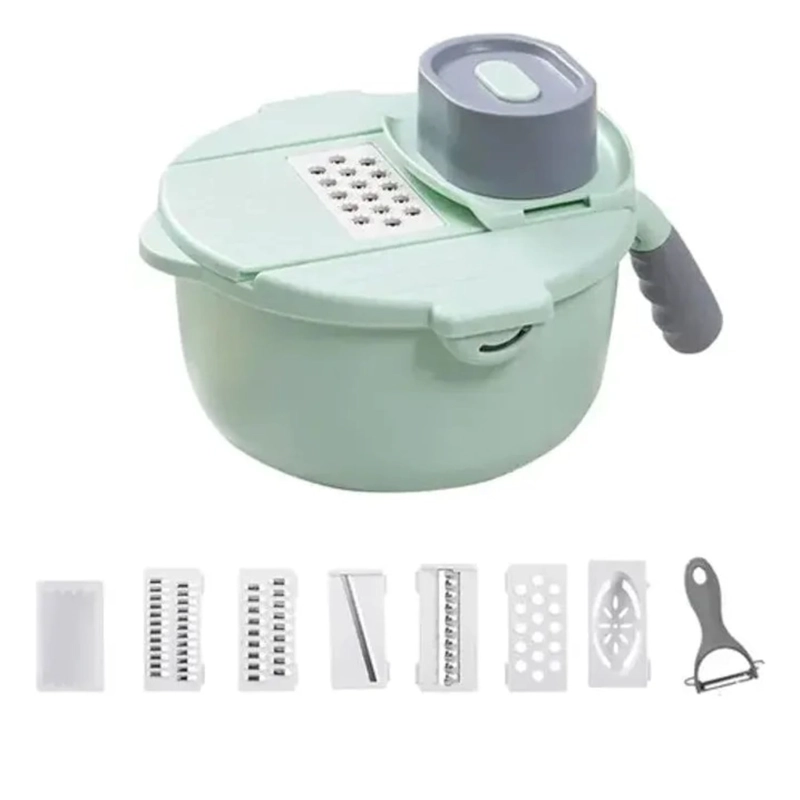 PICADOR RALLADOR CORTADOR VERDURAS GIRATORIO MULTIUSO 9EN1 - 4