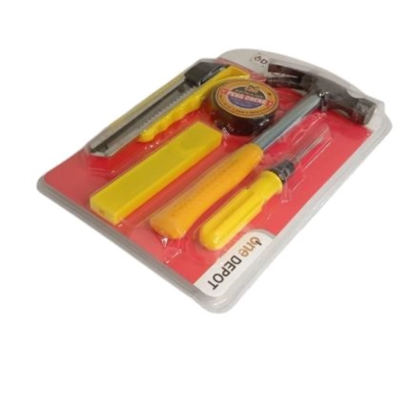 PACK X 3 SET HERRAMIENTAS MANUALES DESTORNILLADOR MARTILLO 5 PIEZAS - 1