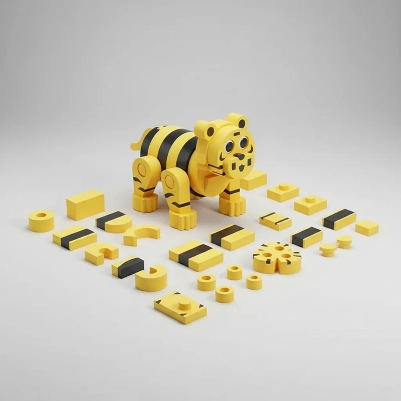BLOQUES DE CONSTRUCCION DE EVA 3D TIGRE (59PCS) - 3