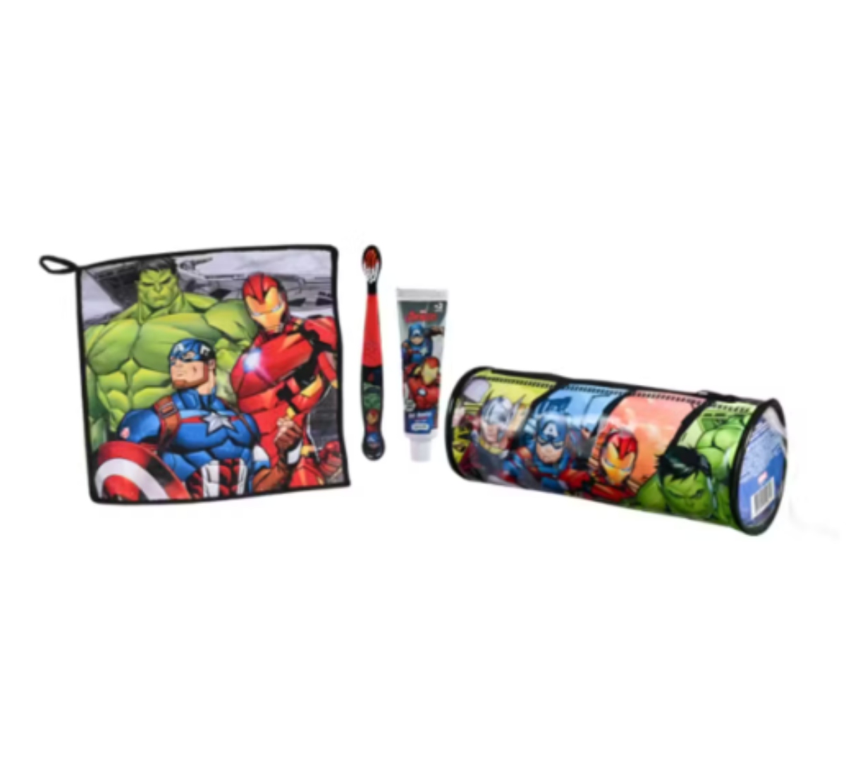 SET PASTA DE DIENTES CEPILLO TOALLA ESTUCHE AVENGERS - 1