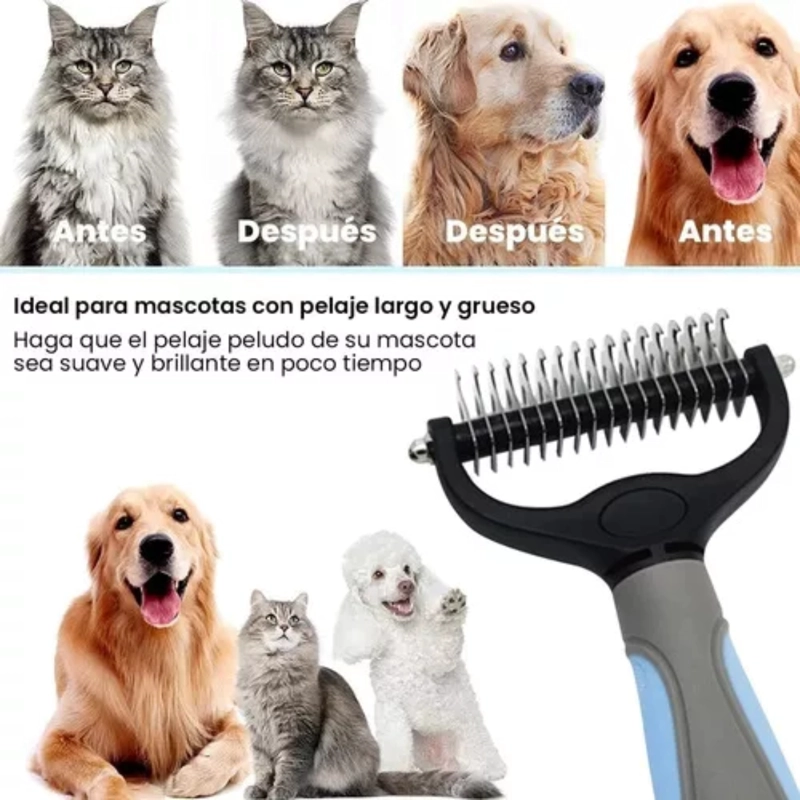 PEINE CEPILLO PARA EL CUIDADO DEL PELO DE PERROS Y GATOS - 2