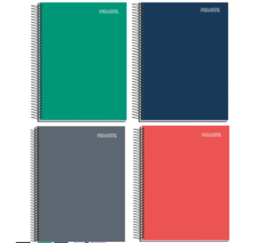 PACK X 6 CUADERNOS OEM PROARTE CARTA 150 HOJAS DISEÑO LISO SOFT TOUCH - 1
