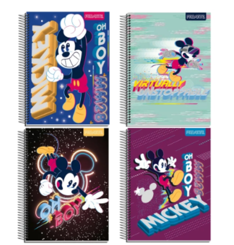 PACK X 6 CUADERNOS OEM PROARTE CUARTA 150 HOJAS DISEÑO MIKEY - 1