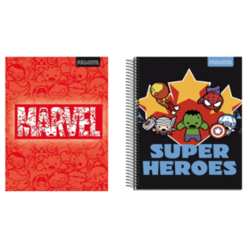 PACK X 6 CUADERNOS OEM PROARTE CUARTA 150 HOJAS DISEÑO MARVEL KAWAI - 1