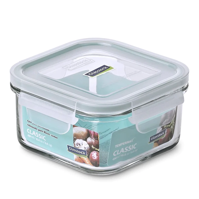 CONTENEDOR VIDRIO HERMETICO CUADRADO 490 ML GLASSLOCK - 3