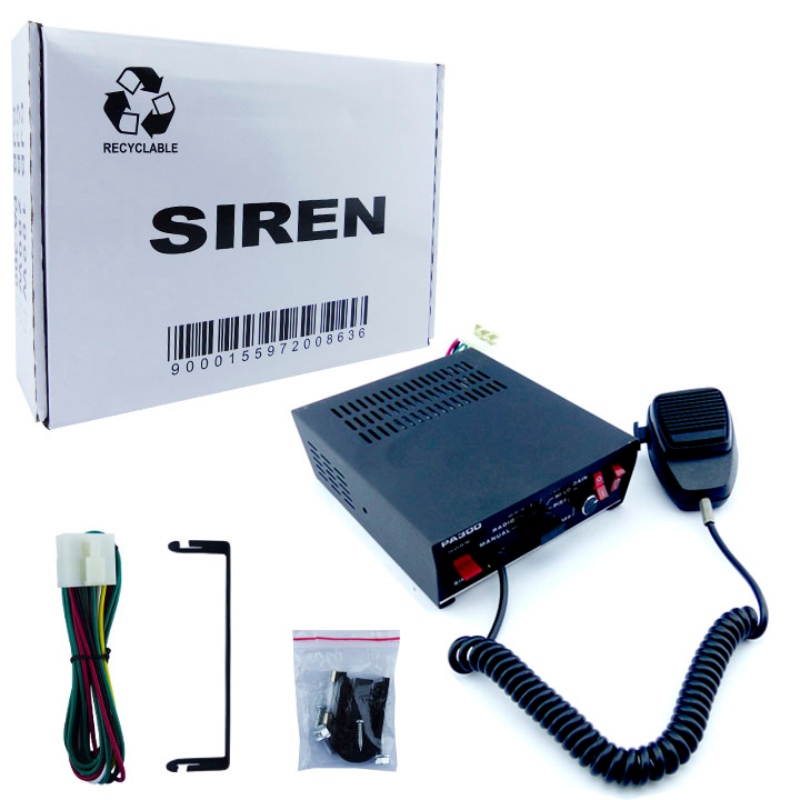 AMPLIFICADOR PARA SIRENA CON MICROFONO A 12 VOLT 300 WATT MODELO PA300 - 3