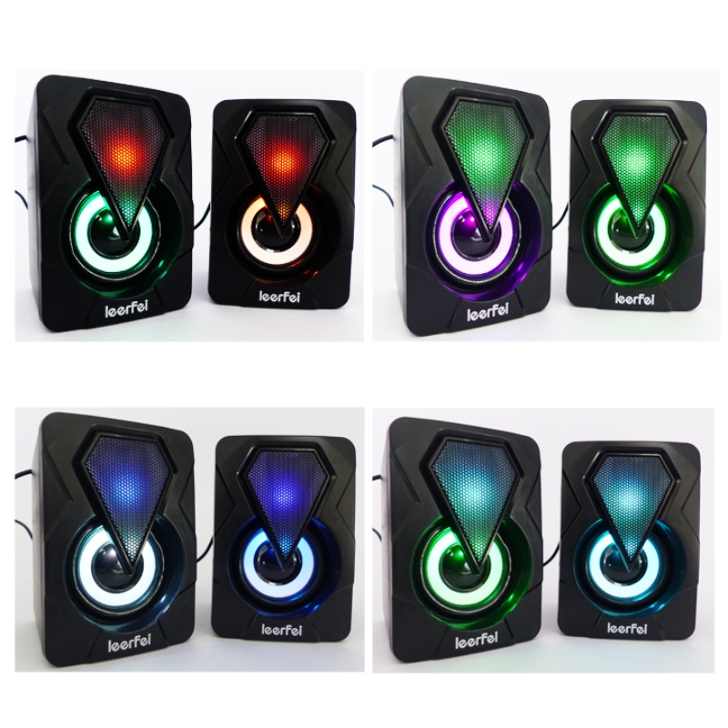 PARLANTES GAMER PARA PC CON LUZ USB Y PLUG 3.5MM - 2