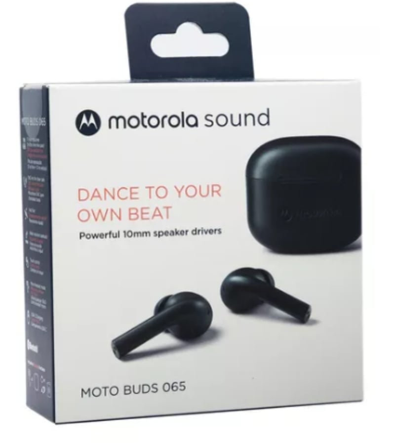 AUDÍFONO MOTOROLA MOTOBUDS 065 COLOR NEGRO - 4