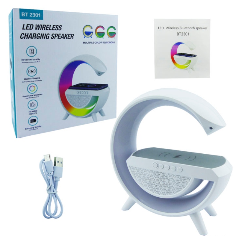 PARLANTE BLUETOOTH LAMPARA RGB Y CARGADOR INALAMBRICO MODELO BT2301 - 3