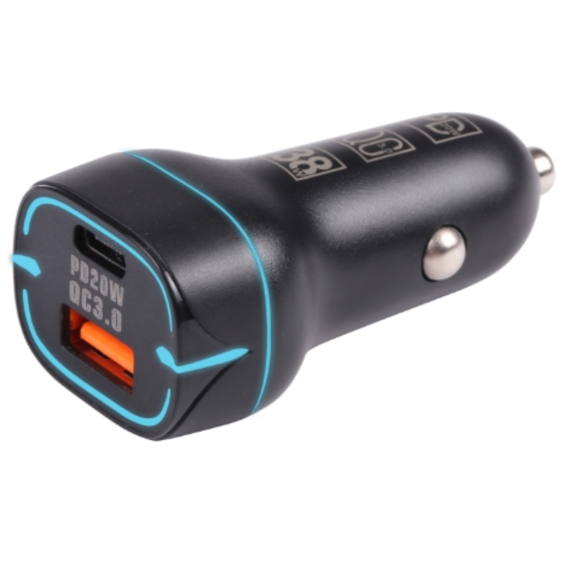 CARGADOR PARA AUTO 12 V QC USB + USB-C / TYP-C - 2
