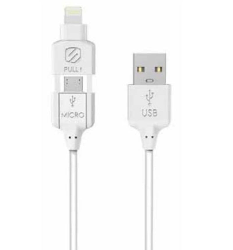 CABLE USB MFI CABLE CERTIFICADO 2 EN 1- IPHONE + CONECTOR MICRO USB - 1
