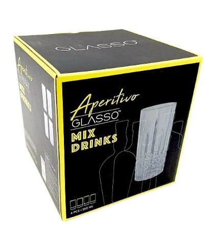 SET 4 VASOS MIX DRINKS VINTAGE GLASSO - 4