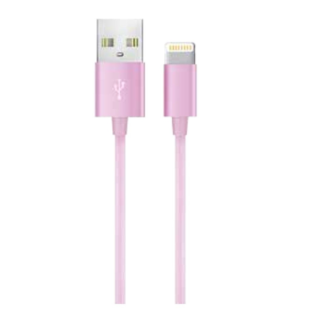 CABLE LIGHTNING USB IPHONE 5 / 6 IPAD PINK - 1