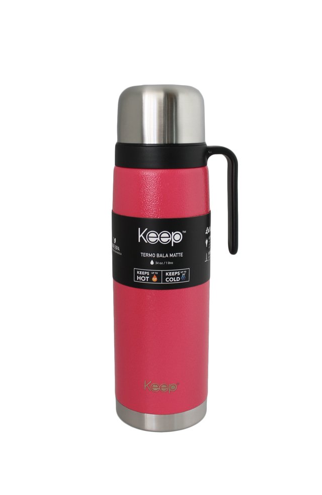 TERMO BALA CON MANIJA 1 LITRO KEEP - ROSA - 1