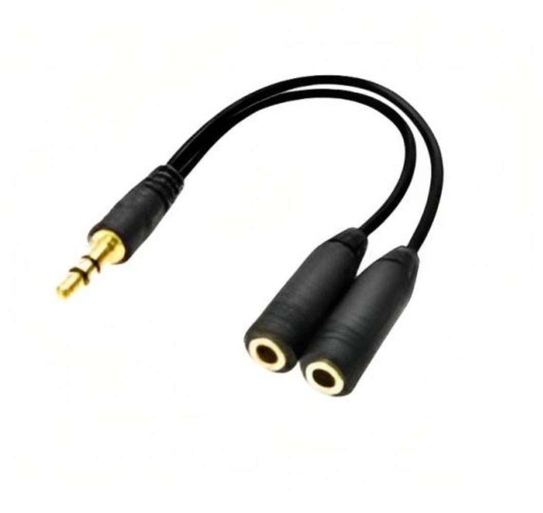 OEM CABLE ADAPTADOR 35MM AUDIO MACHO DOBLE HEMBRA AURICULAR