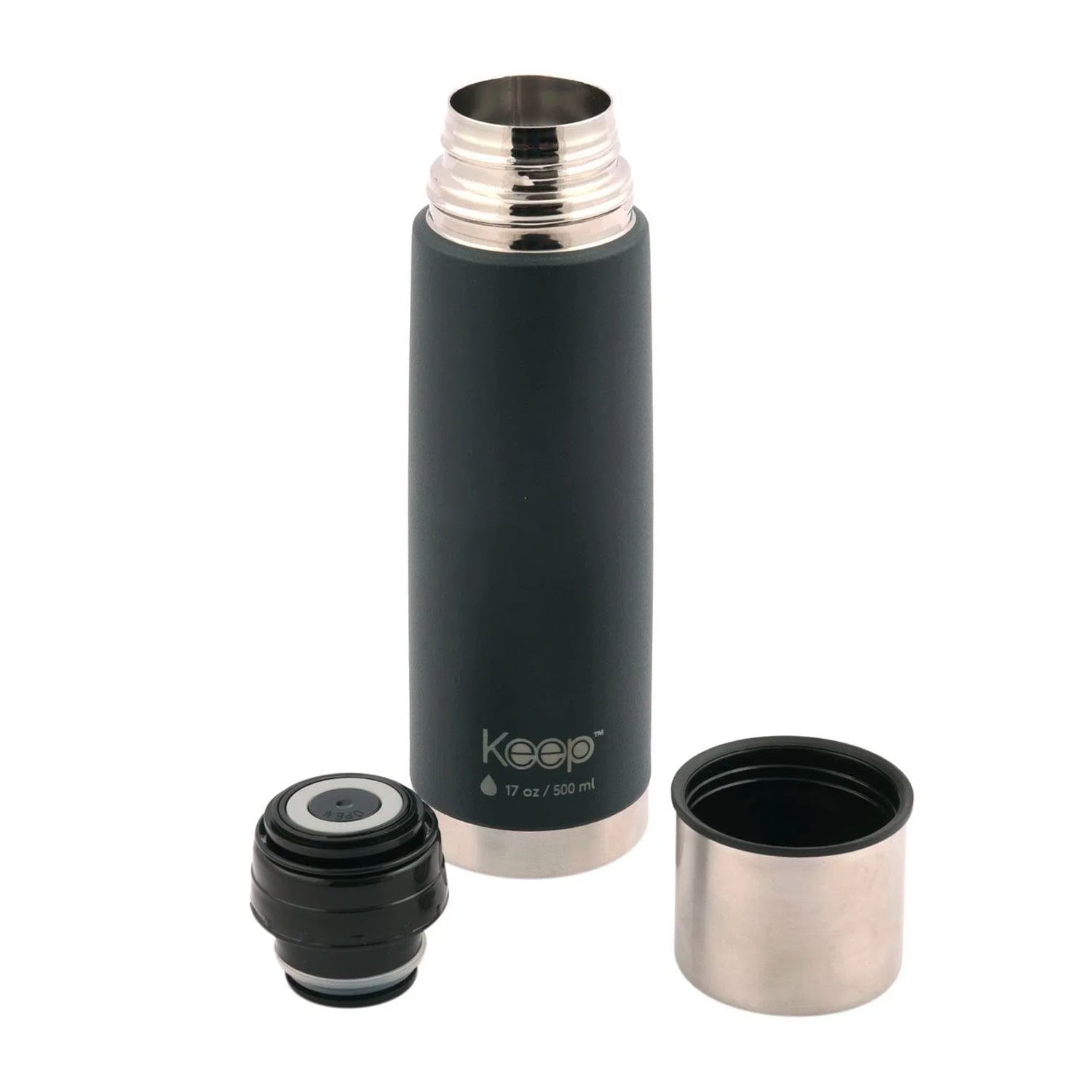 TERMO BALA 0.5L RUBBER KEEP -NEGRO - 2