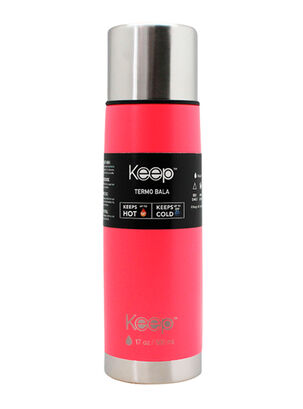 TERMO BALA 0.5L RUBBER KEEP - ROSA - 1