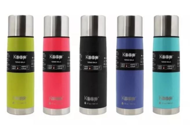 TERMO BALA 1L RUBBER KEEP - VERDE - 3