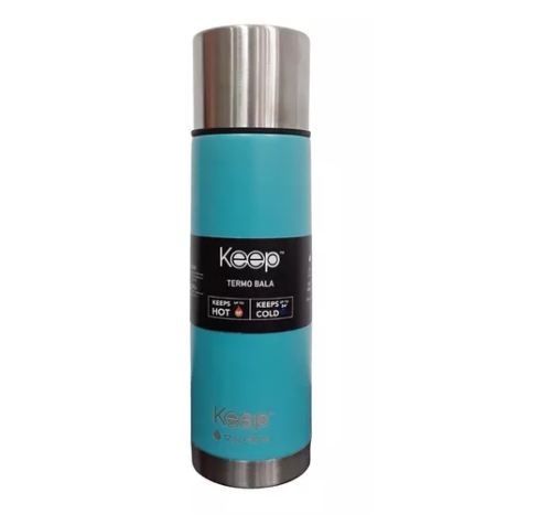 TERMO BALA 1L RUBBER KEEP - CELESTE - 1