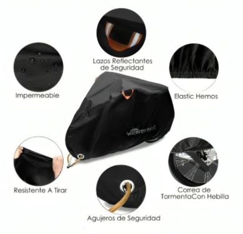 CAPA COBERTOR OEM NYLON FUNDA PARA BICICLETA IMPERMEABLE 110 X 200CM - 3