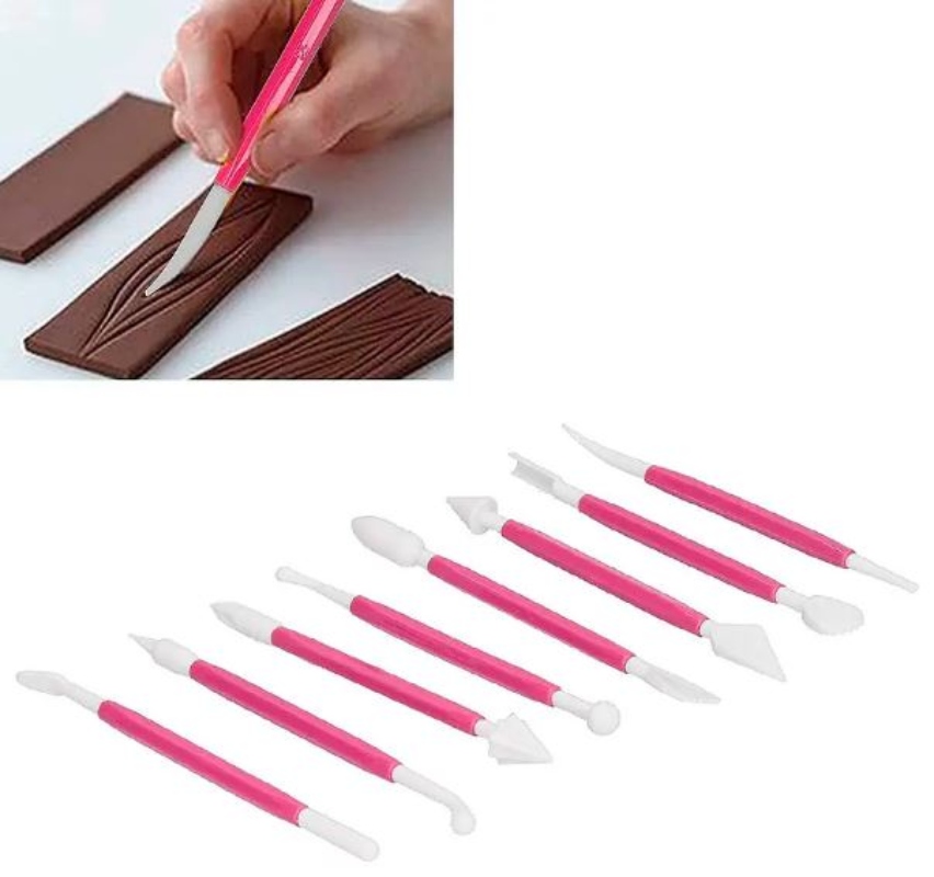 SET DE ESTECAS PARA MOLDEAR FONDANT REPOSTERÍA 8 PIEZAS - 1