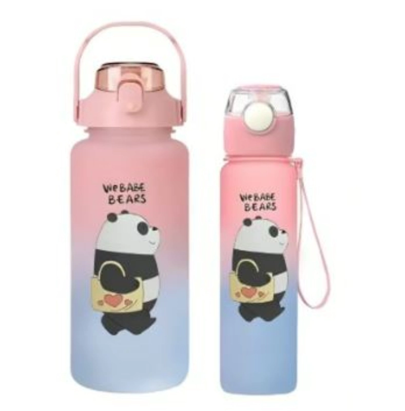 PACK 2 BOTELLAS AGUA MOTIVACIONAL WE ARE BEARS - ROSADO - 1