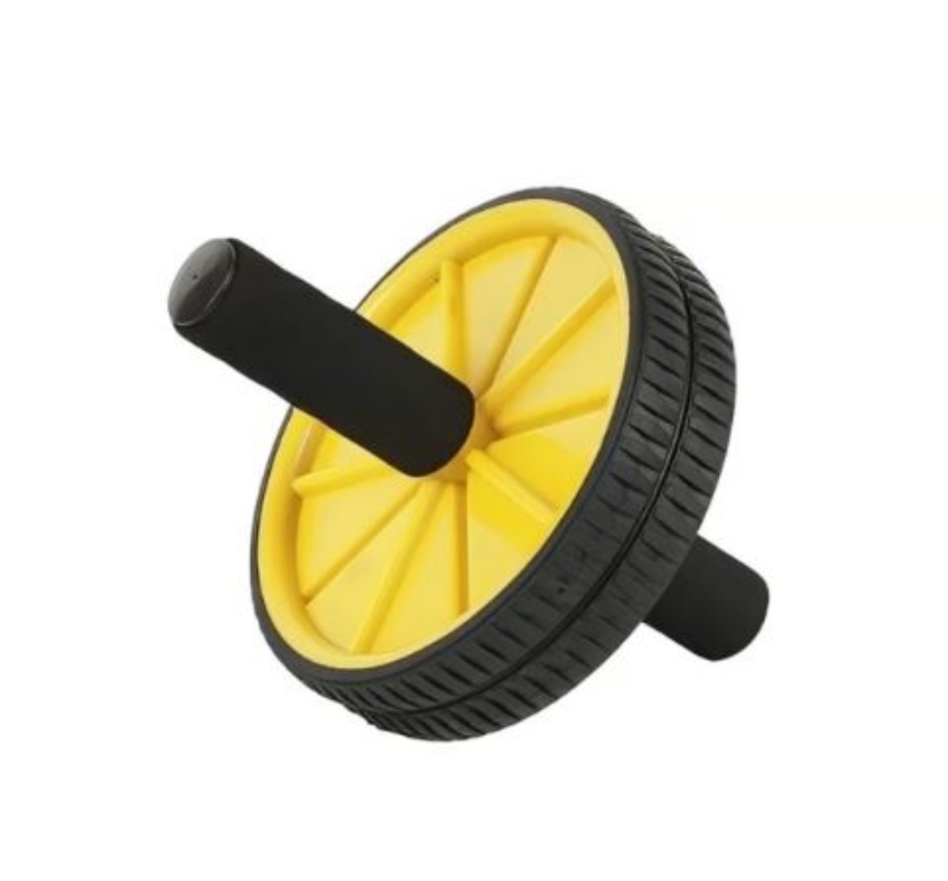RUEDA DE EJERCICIOS ABDOMINALES OEM + COLCHONETA AMARILLO - 2