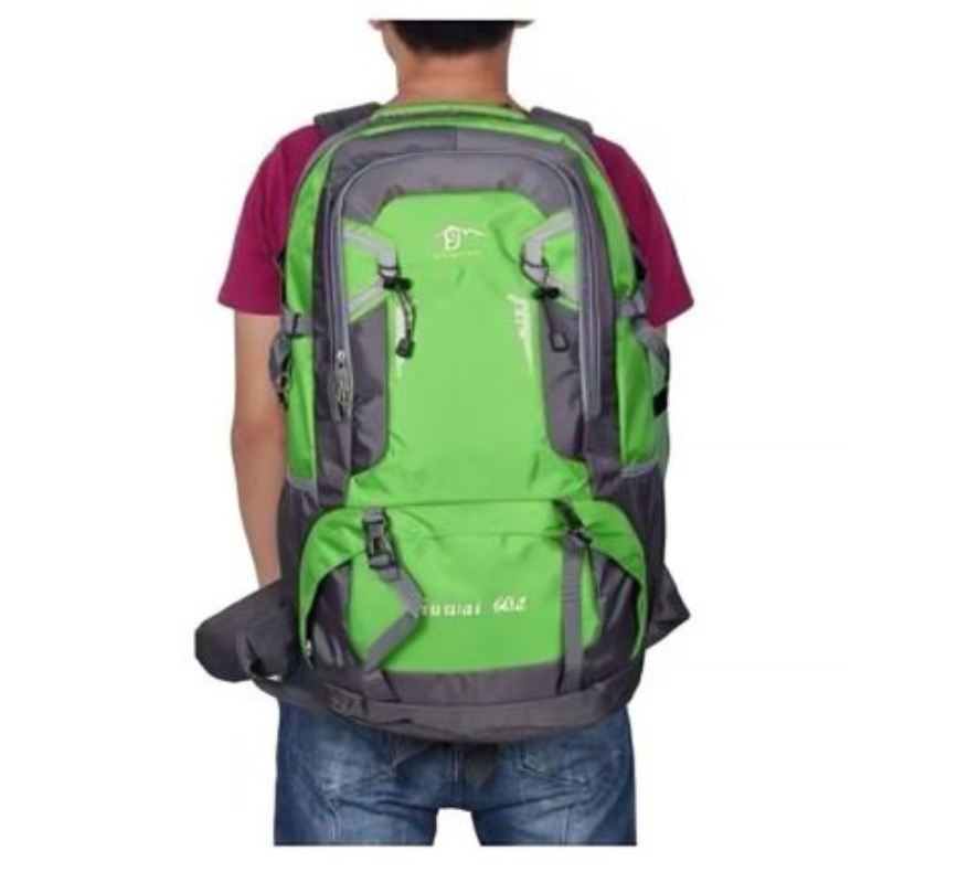 MOCHILA OEM NYLON VERDE 60 LITROS CAMPING OUTDOOR TREKKING - 1