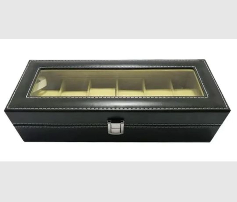 CAJA DE RELOJES ORGANIZADOR PARA 6 UNIDADES, REGALO HOMBRE - 2