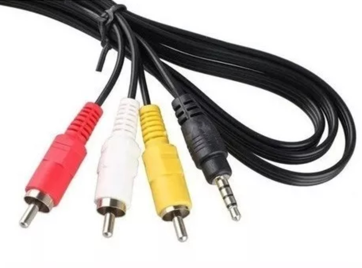 CABLE AUXILIAR RCA AUX 3.5MM DE AUDIO Y VIDEO 1METRO - 1