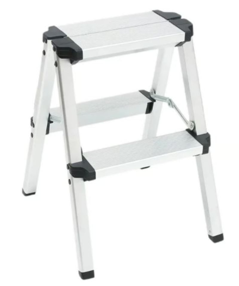 ESCALERA OEM TABURETE PLEGABLE 2 PELDAÑOS ALUMINIO - 1