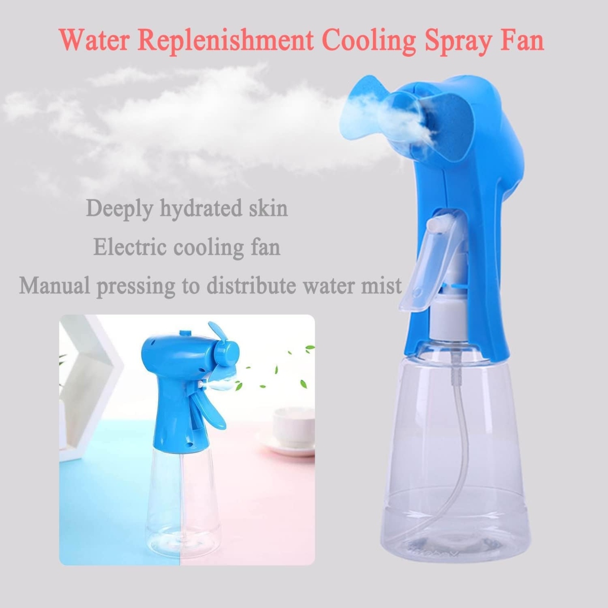 MINI VENTILADOR PULVERIZADOR PORTÁTIL HIDRATANTE - 2