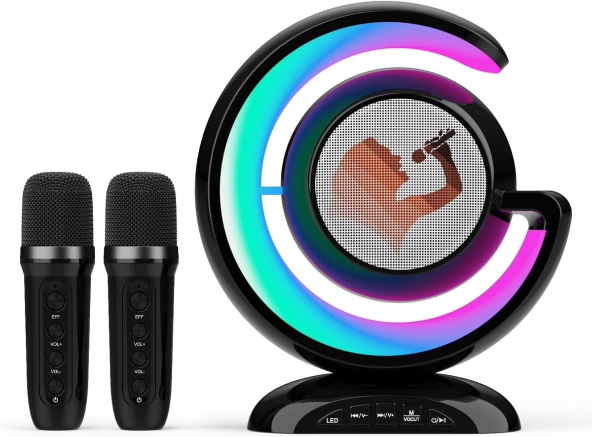 PARLANTE ALTAVOZ BLUETOOTH PORTÁTIL CON 2 MICRÓFONOS INALÁMBRICOS - 1
