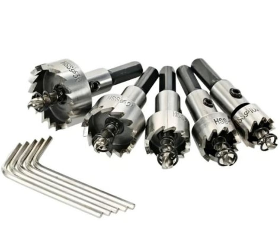 JUEGO DE 5 BROCAS CORONA PERFORADORA METAL - 1