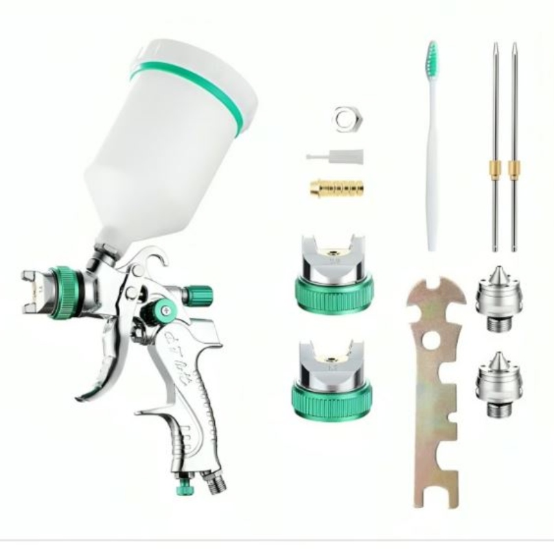 PISTOLA OEM PINTAR + 3 BOQUILLAS 1.4A2 MM PINTURA POR GRAVEDAD - 1