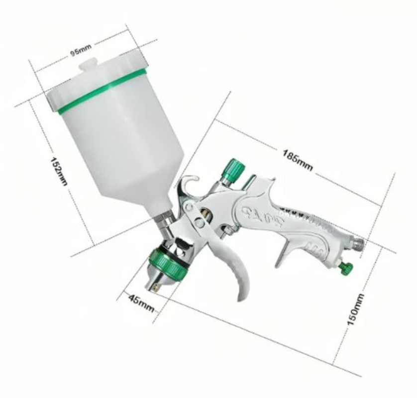 PISTOLA OEM PINTAR + 3 BOQUILLAS 1.4A2 MM PINTURA POR GRAVEDAD - 2