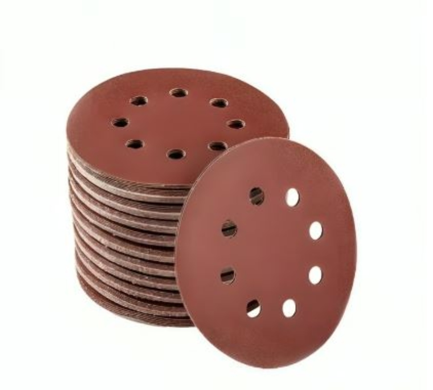 SET 100 LIJAS #180 VELCRO CON 8 ORIFICIOS 125MM 5 PULGADAS - 1