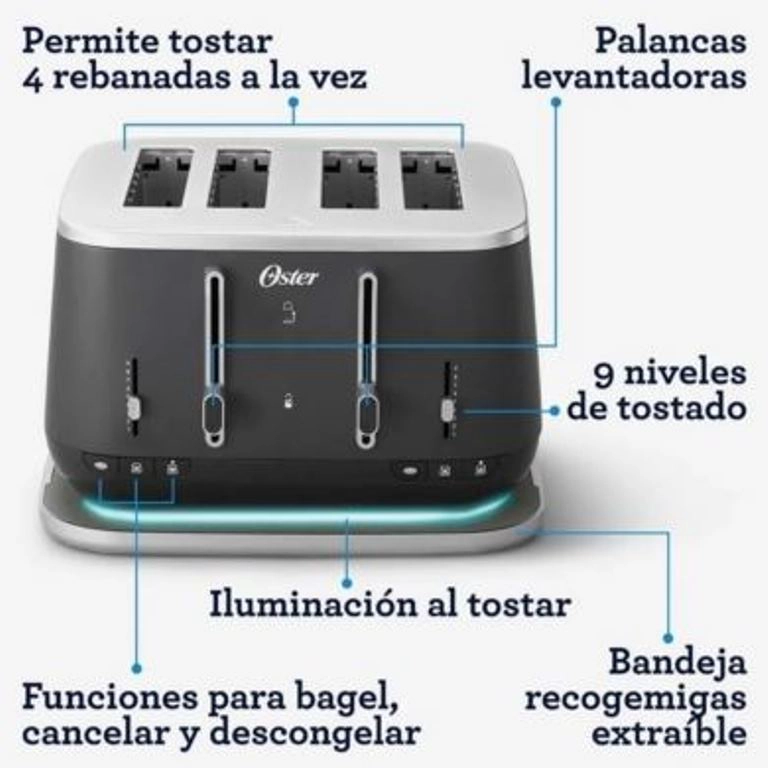 TOSTADORA PREMIUM PARA 4 REBANADAS TSSTTA4540B - 2