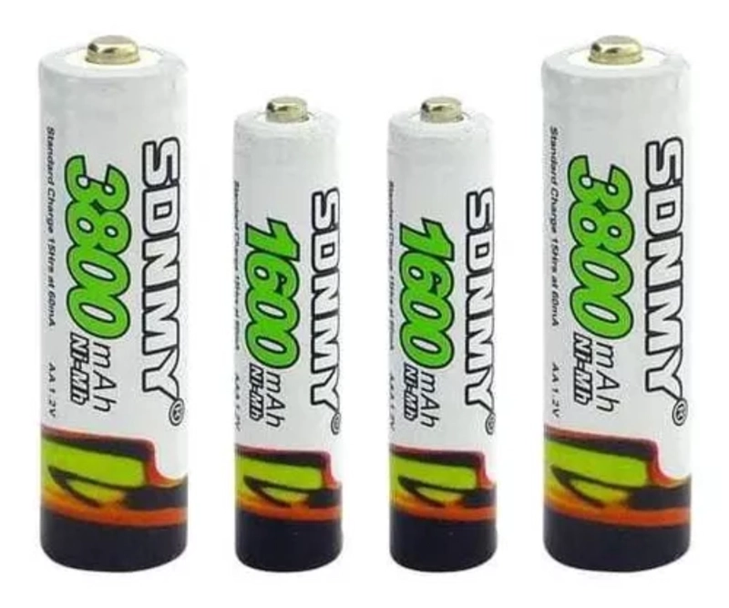CARGADOR DE PILAS SDNMY CON 4 PILAS AA/AAA 9V - 3