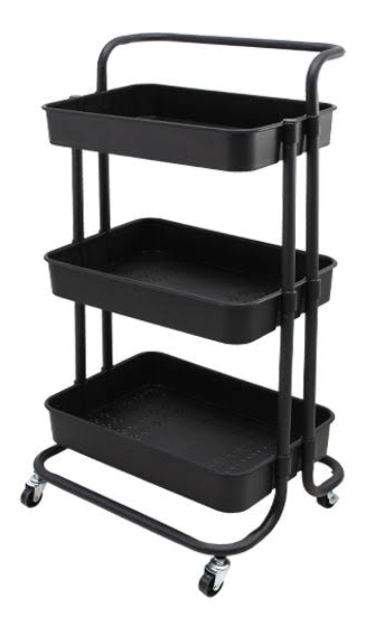 CARRITO ORGANIZADOR ALMACENAMIENTO 3 NIVELES CON RUEDAS NEGRO - 1