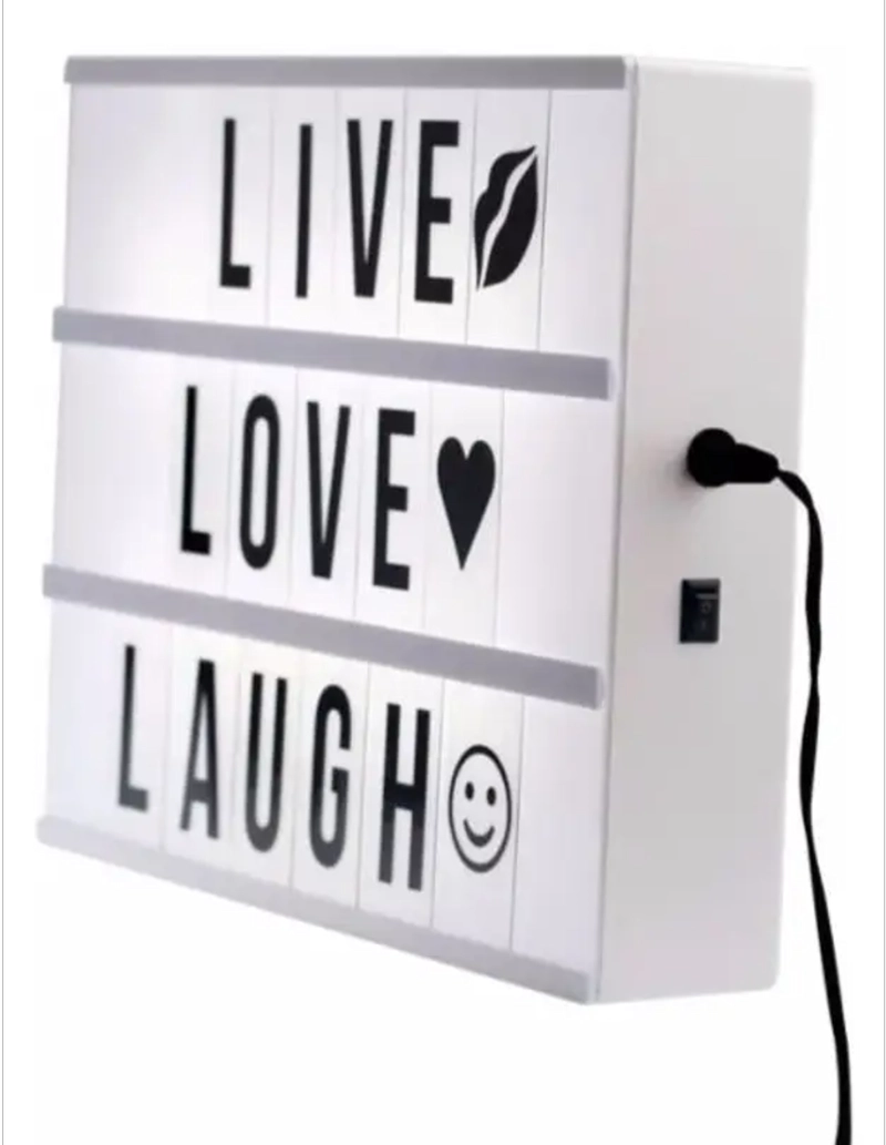 CAJA DE LUZ LED A4 PIZARRA CON LETRAS Y EMOJIS CARTEL - 2