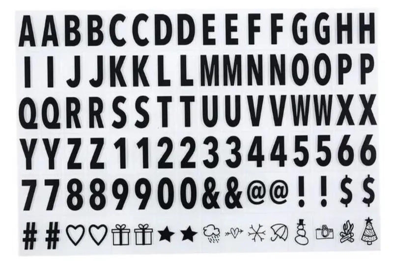 CAJA DE LUZ LED A4 PIZARRA CON LETRAS Y EMOJIS CARTEL - 3