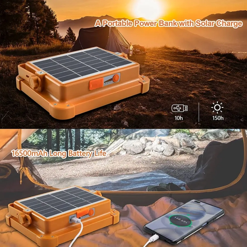 LUZ SOLAR PORTÁTIL LED 100W 10000LM IP66 LUZ EMERGENCIA - 2