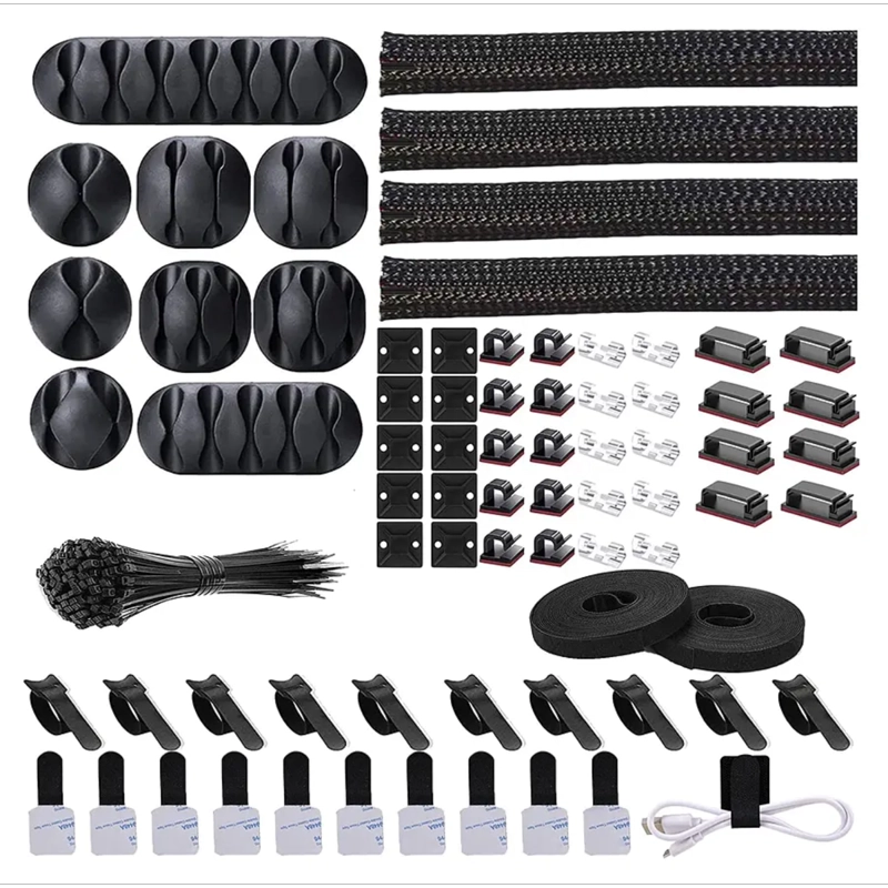 KIT ORGANIZADOR DE GESTIÓN DE CABLES DE 173 PIEZAS - 1